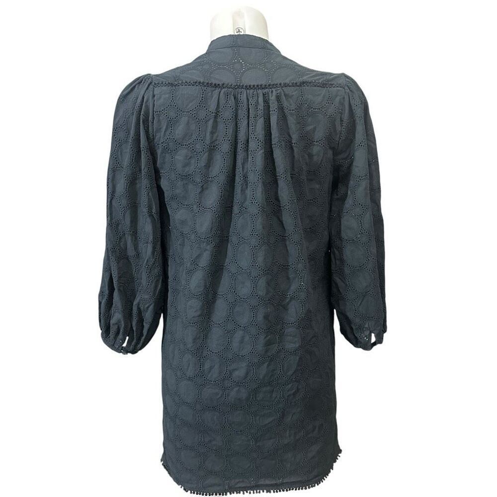 Joie Olive Women's Caviar V-Neck Buttoned Cuffs Eyelet Mini Dress size XS - Picture 5 of 8